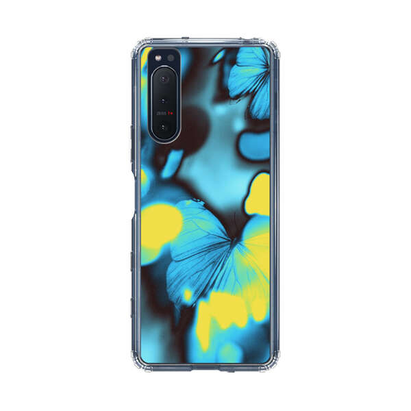 Blue Butterflies Glowing Abstract Background Sony Xperia 5 II Case