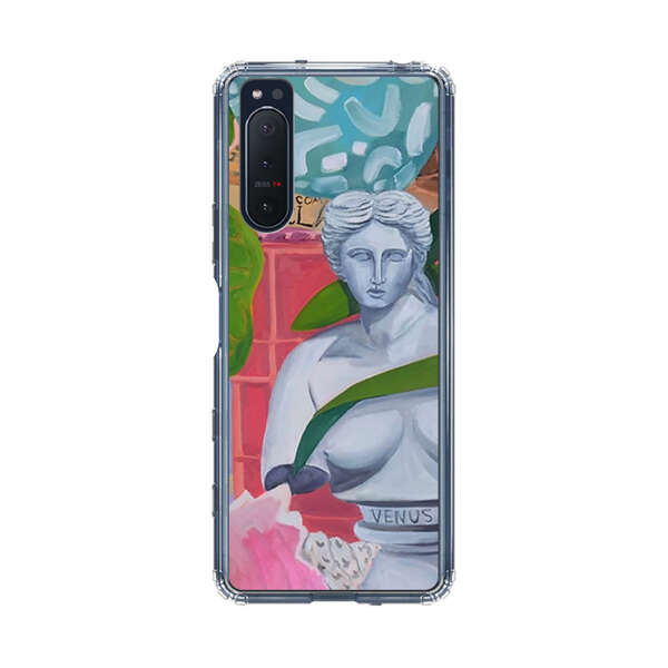Classical Venus Bust with Green Leaves and Vibrant Vases Sony Xperia 5 II Case