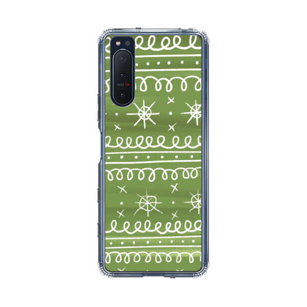 Green White Stars Loop Pattern Sony Xperia 5 II Case