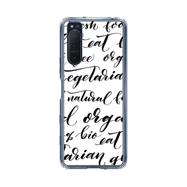 Healthy Food Lifestyle Calligraphy Pattern Sony Xperia 5 II Case