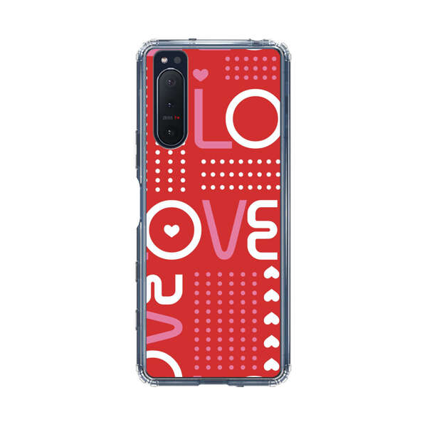Red Love Typography Pattern Sony Xperia 5 II Case