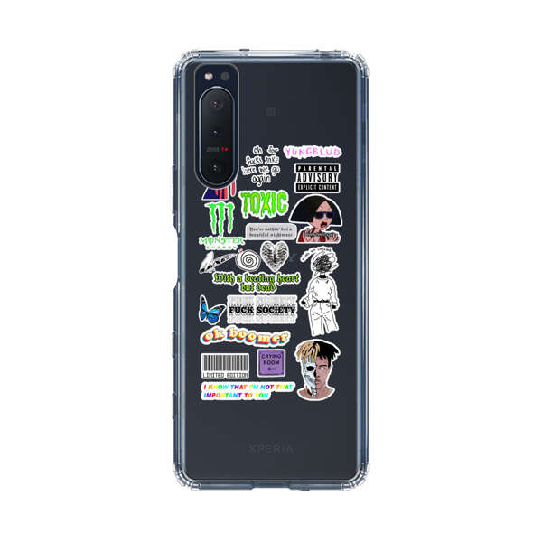 Sticker Collage Edgy Expressive Pop Culture Sony Xperia 5 II Case