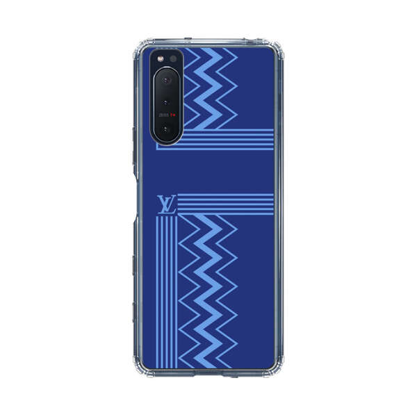 Stylish Geometric Zigzag Pattern in Blue Sony Xperia 5 II Case