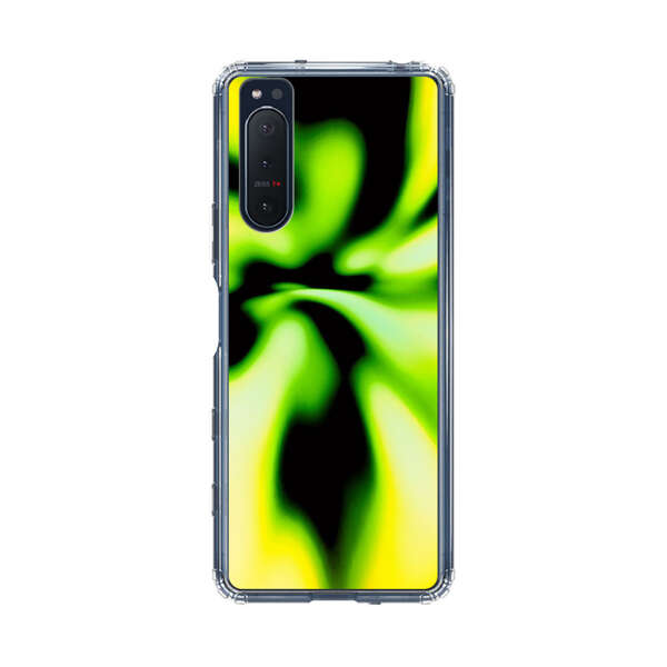 Vibrant Abstract Green and Yellow Swirl Sony Xperia 5 II Case