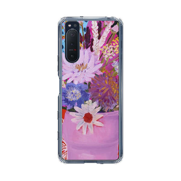 Vibrant Floral Bouquet in Pink Vase Sony Xperia 5 II Case