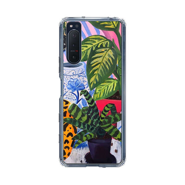 Vibrant Tropical Plants and Decorative Vases Sony Xperia 5 II Case