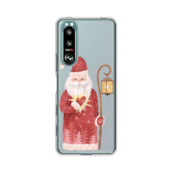 Charming Santa Claus Holding Glowing Heart and Lantern Sony Xperia 5 III Case