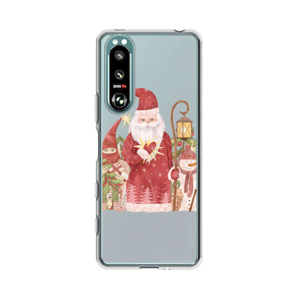 Christmas Santa Elf Snowman Festive Illustration Sony Xperia 5 III Case