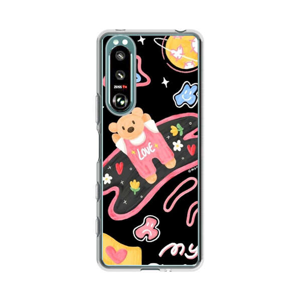 Cute Teddy Bear Love Space Design Sony Xperia 5 III Case
