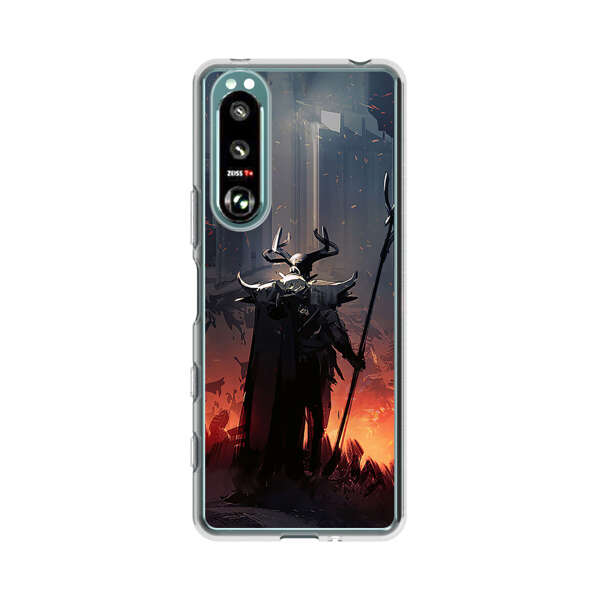 Dark Fantasy Warrior with Horned Helmet Sony Xperia 5 III Case