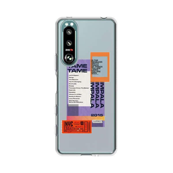 Modern Graphic Collage with Typography and Ticket Elements Sony Xperia 5 III Case