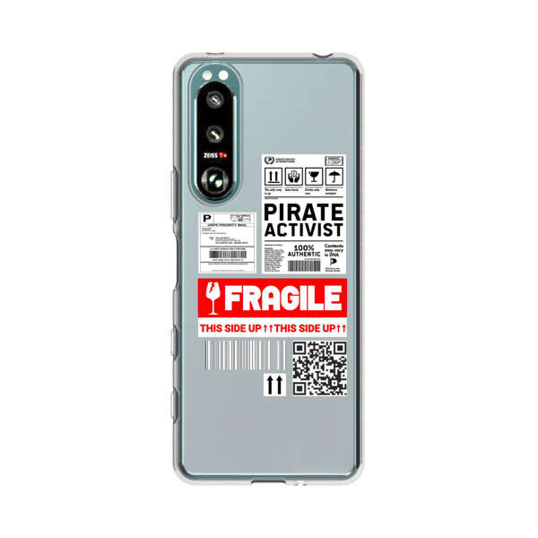 Pirate Activist Fragile Shipping Label Sony Xperia 5 III Case