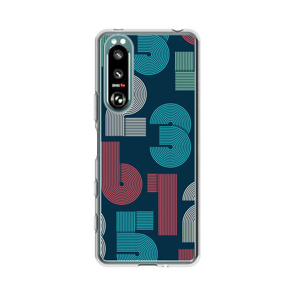 Vibrant Seamless Pattern of Colorful Stylized Numbers Sony Xperia 5 III Case